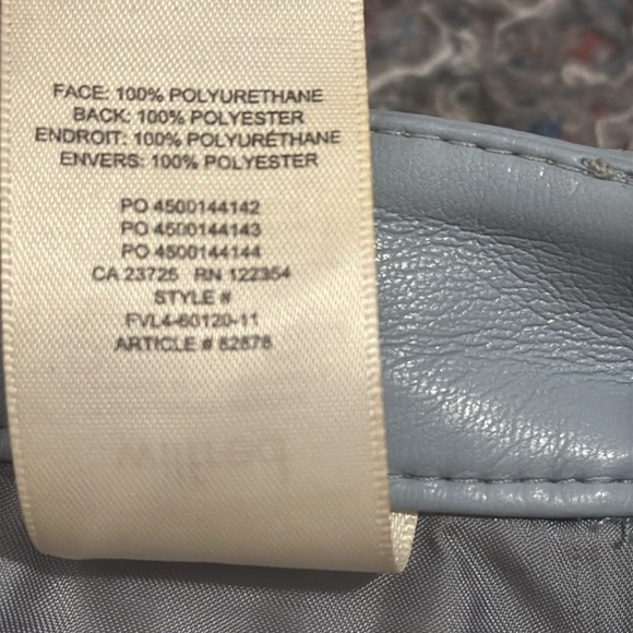 NWOT Women’s Wilfred Aritzia Baby Blue Faux Vegan Leather Pants Size 2 - Picture 9 of 9